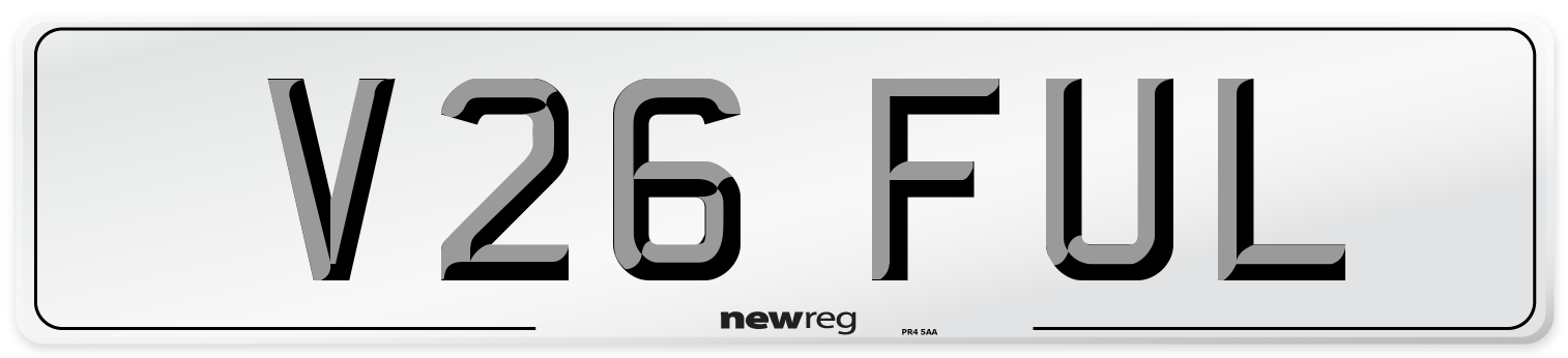 V26 FUL Number Plate from New Reg
